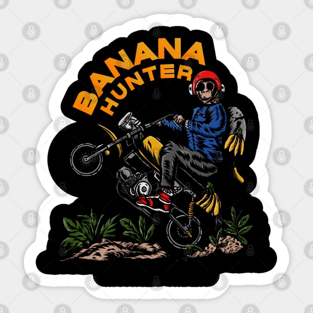 Banana hunter Sticker by Stenau Artwerk